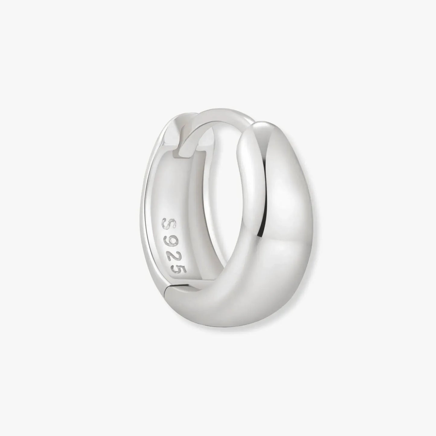 Tapered Huggie Hoops In Silver