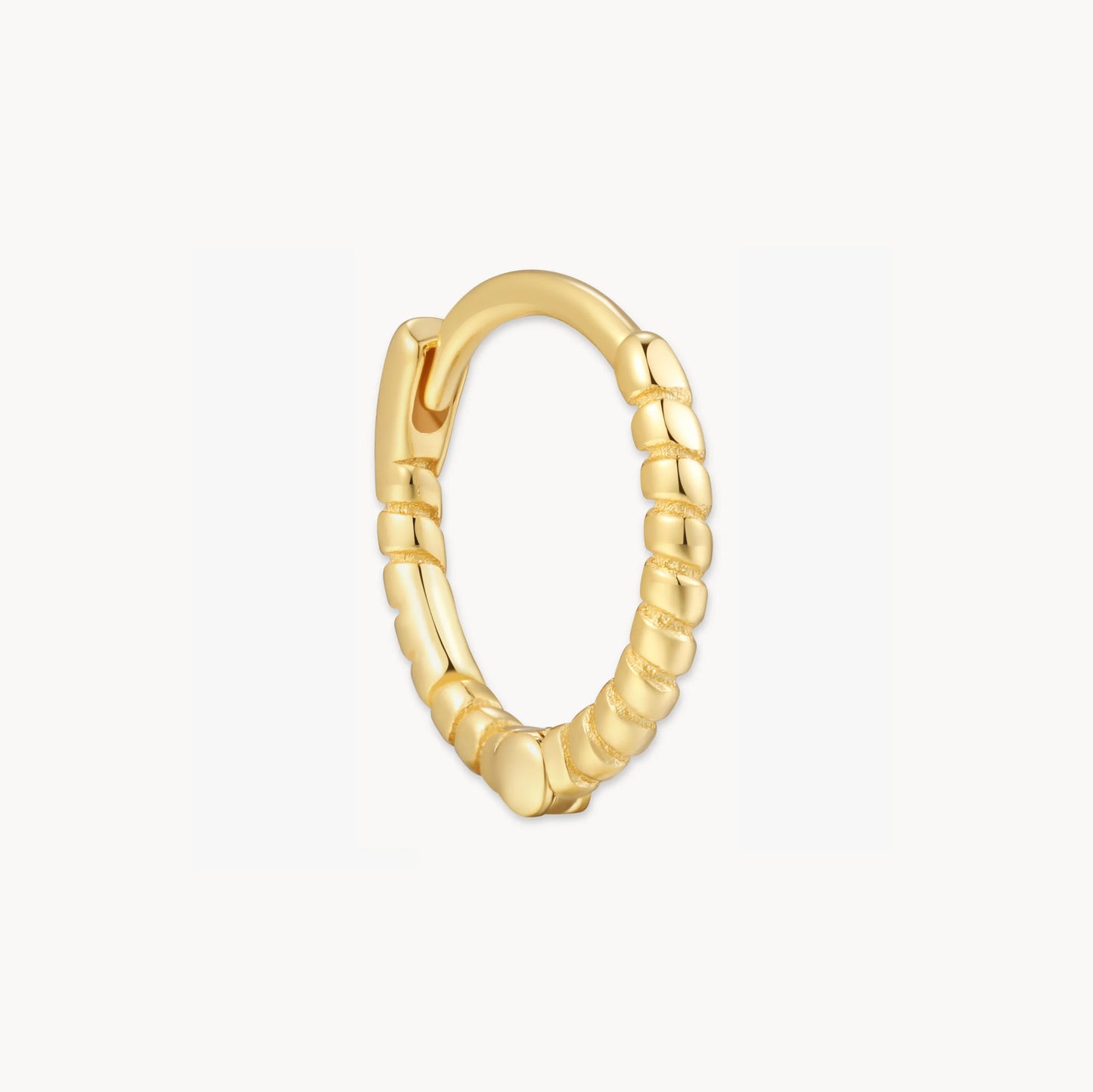 Rope Twist Huggie Hoops In Gold