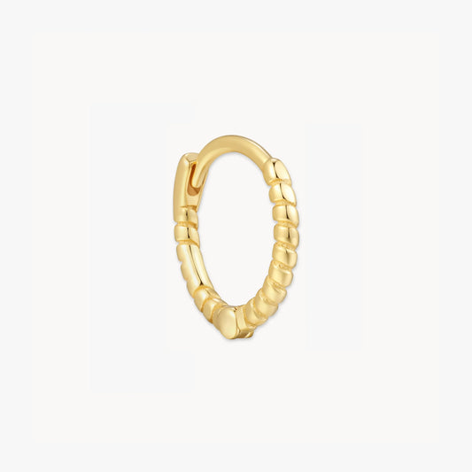 Rope Twist Helix Hoop in Gold