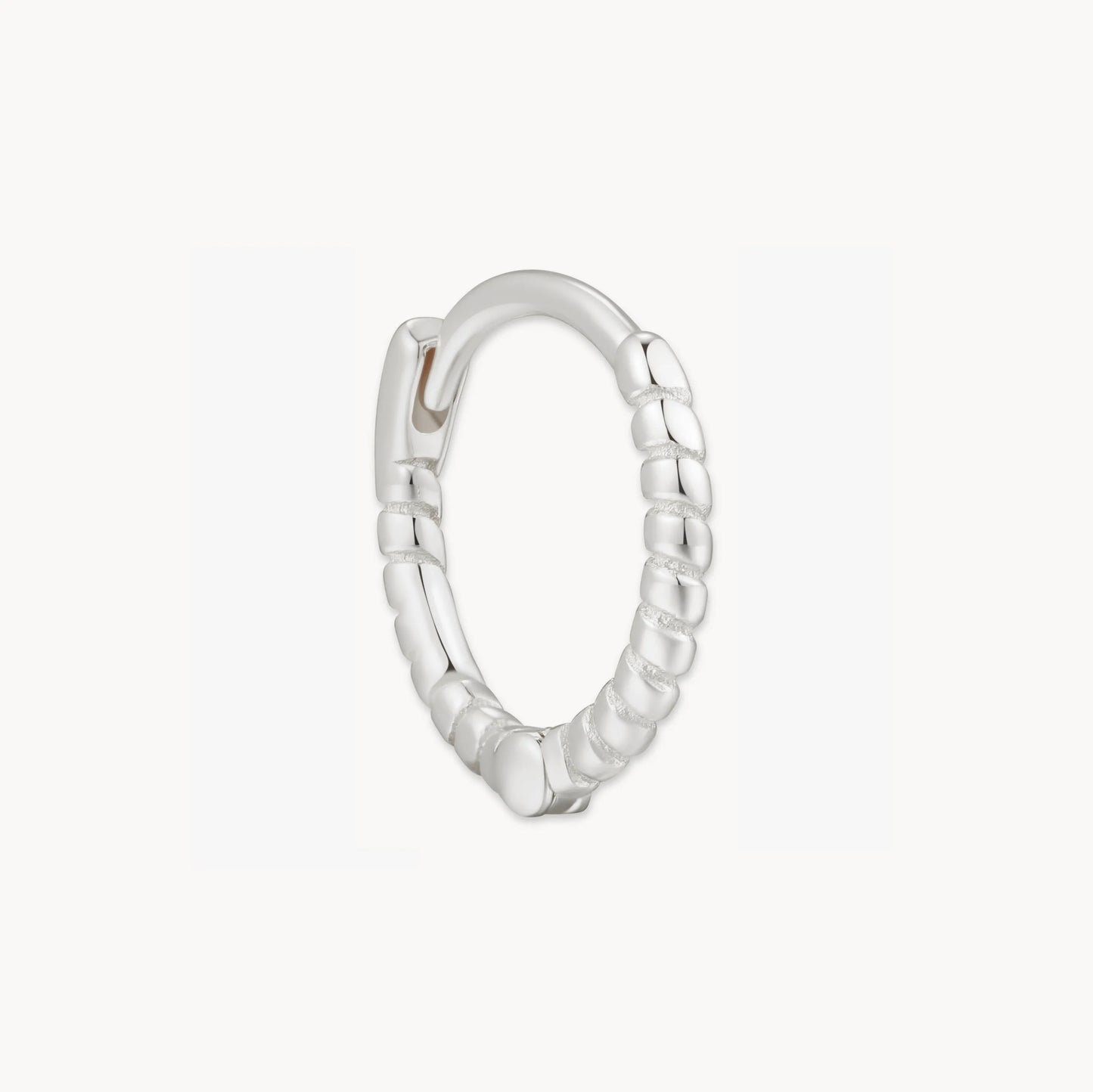 Rope Twist Huggie Hoops In Silver