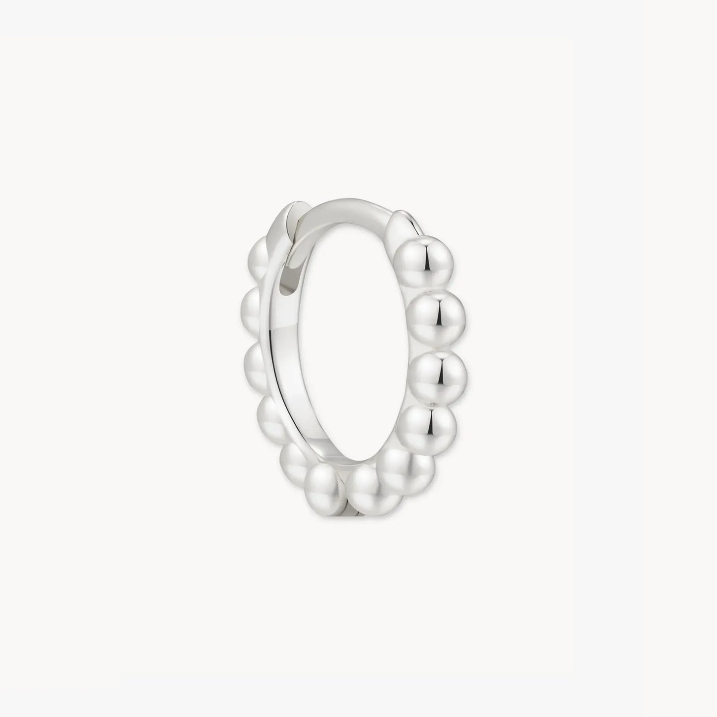 Bobble Huggie Hoops In Silver