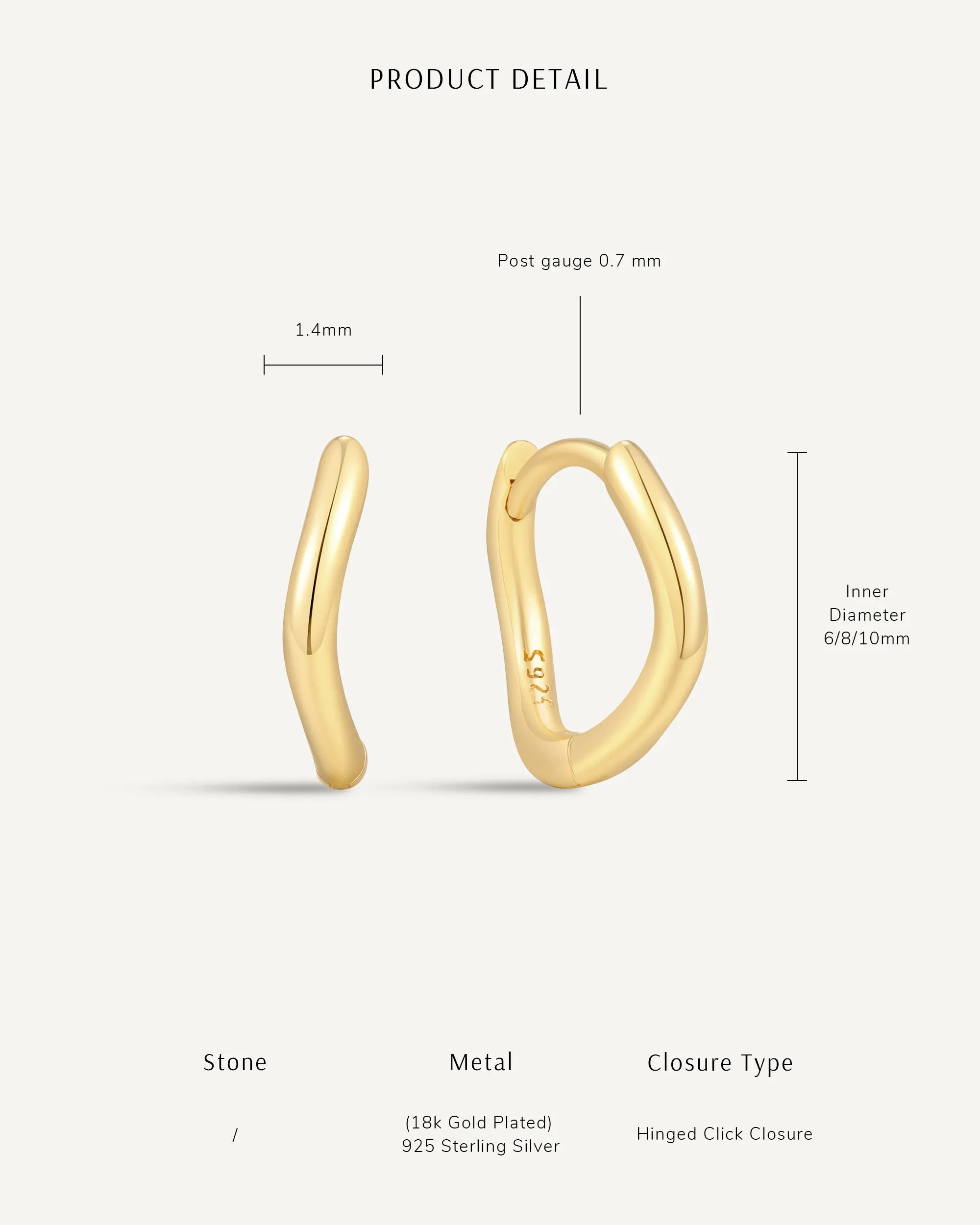 Essential Wavy Huggie Hoops In Silver