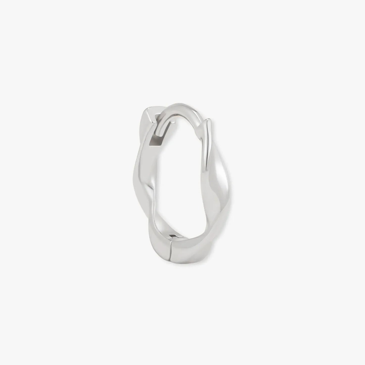 Twisted Huggie Hoops In Silver