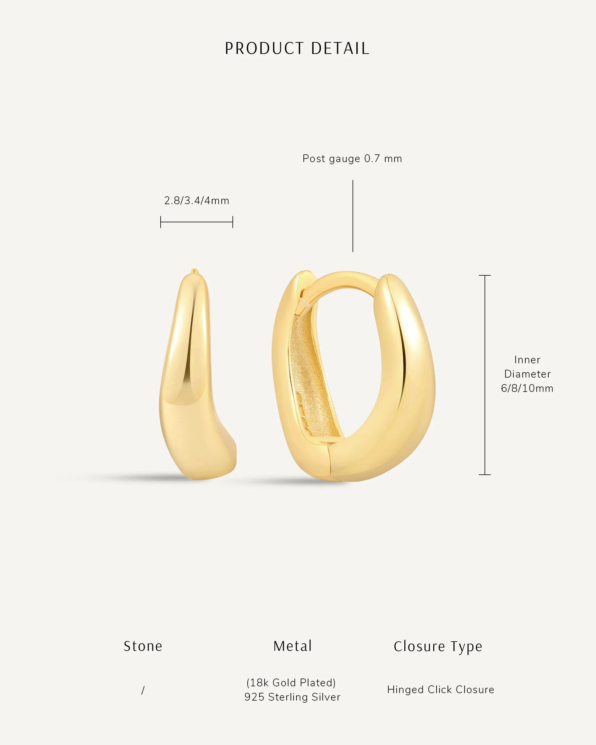 Tapered Wavy Huggie Hoops In Silver
