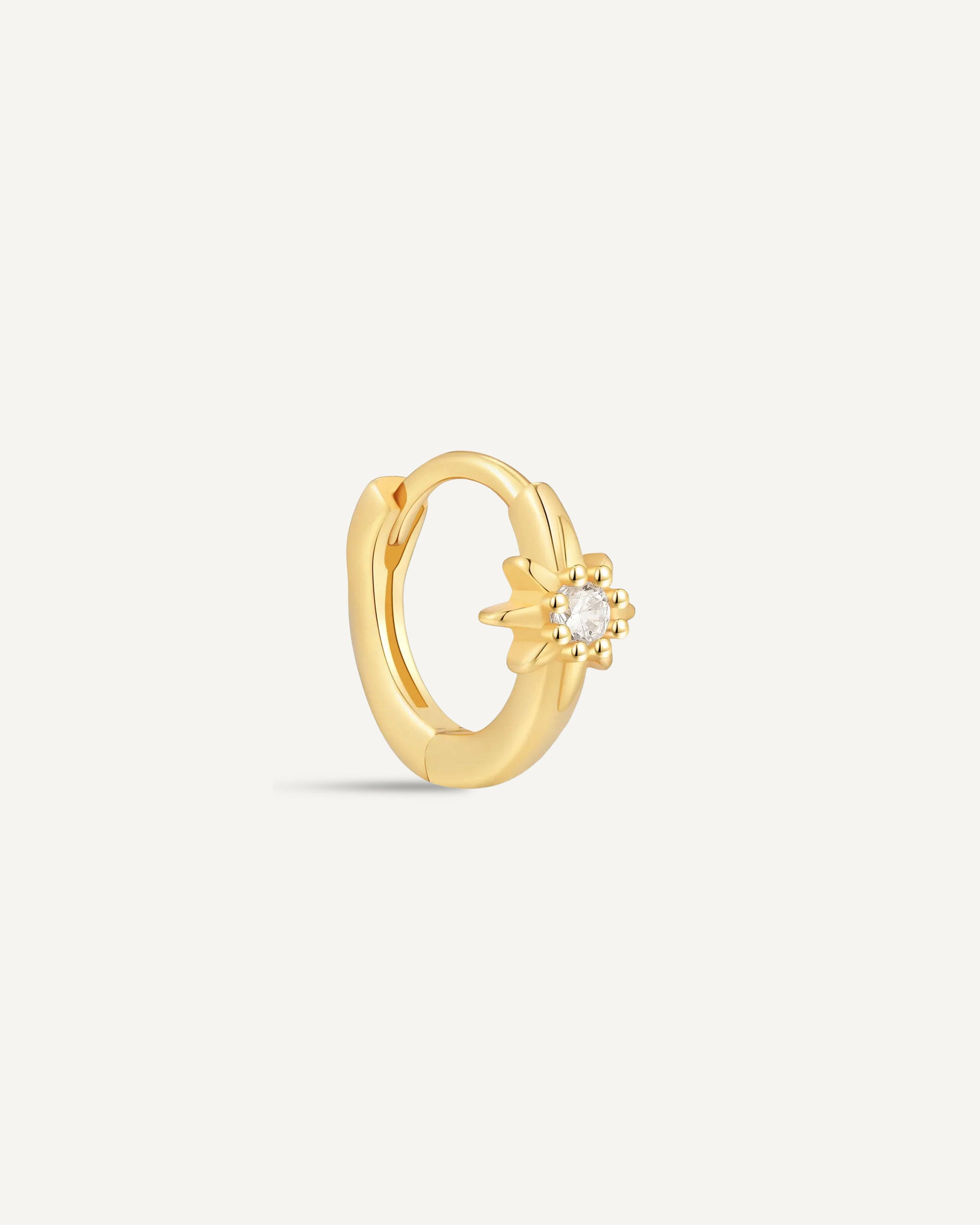 Starburst Helix Hoop in Gold