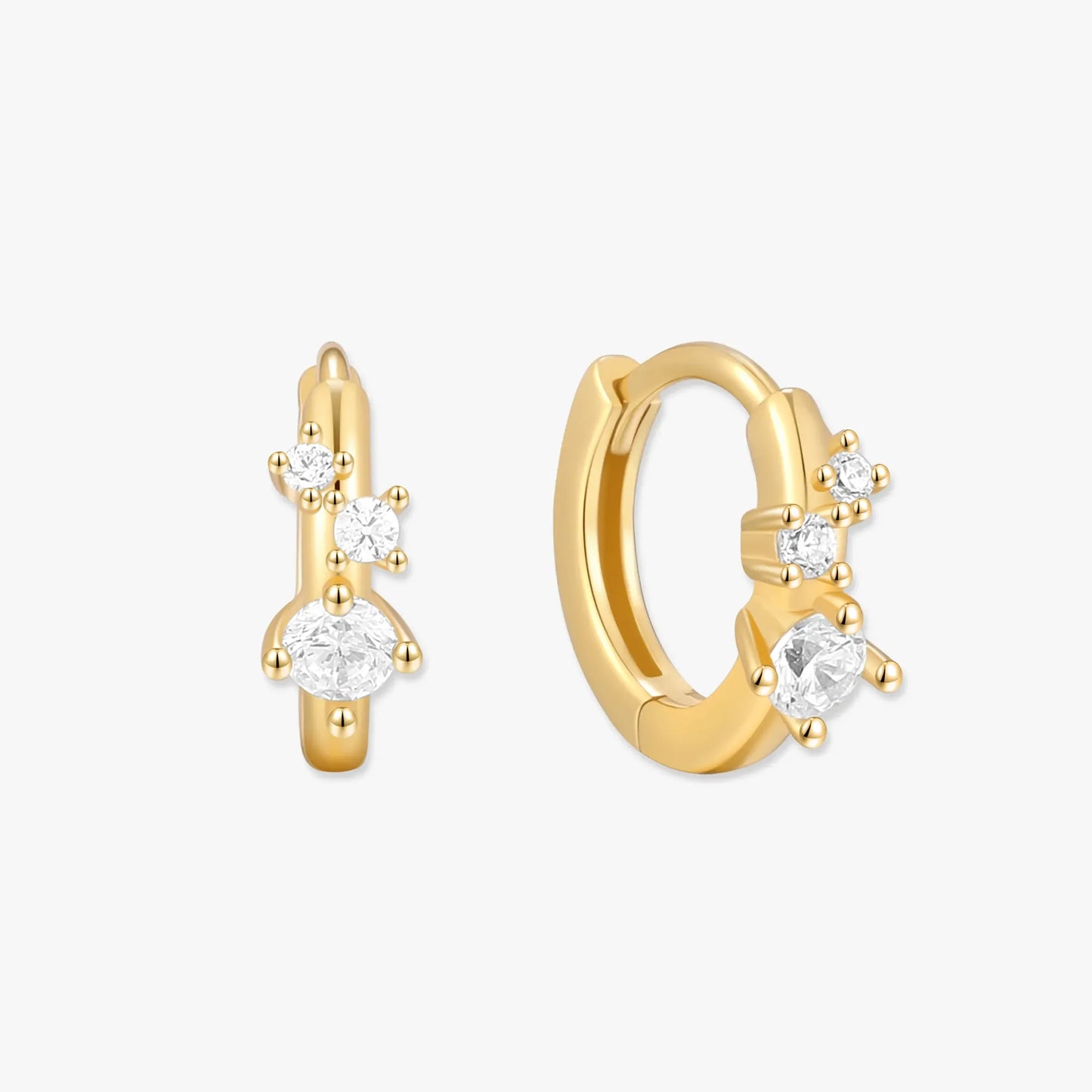 Sprinkle Crystal Huggie Hoops In Gold