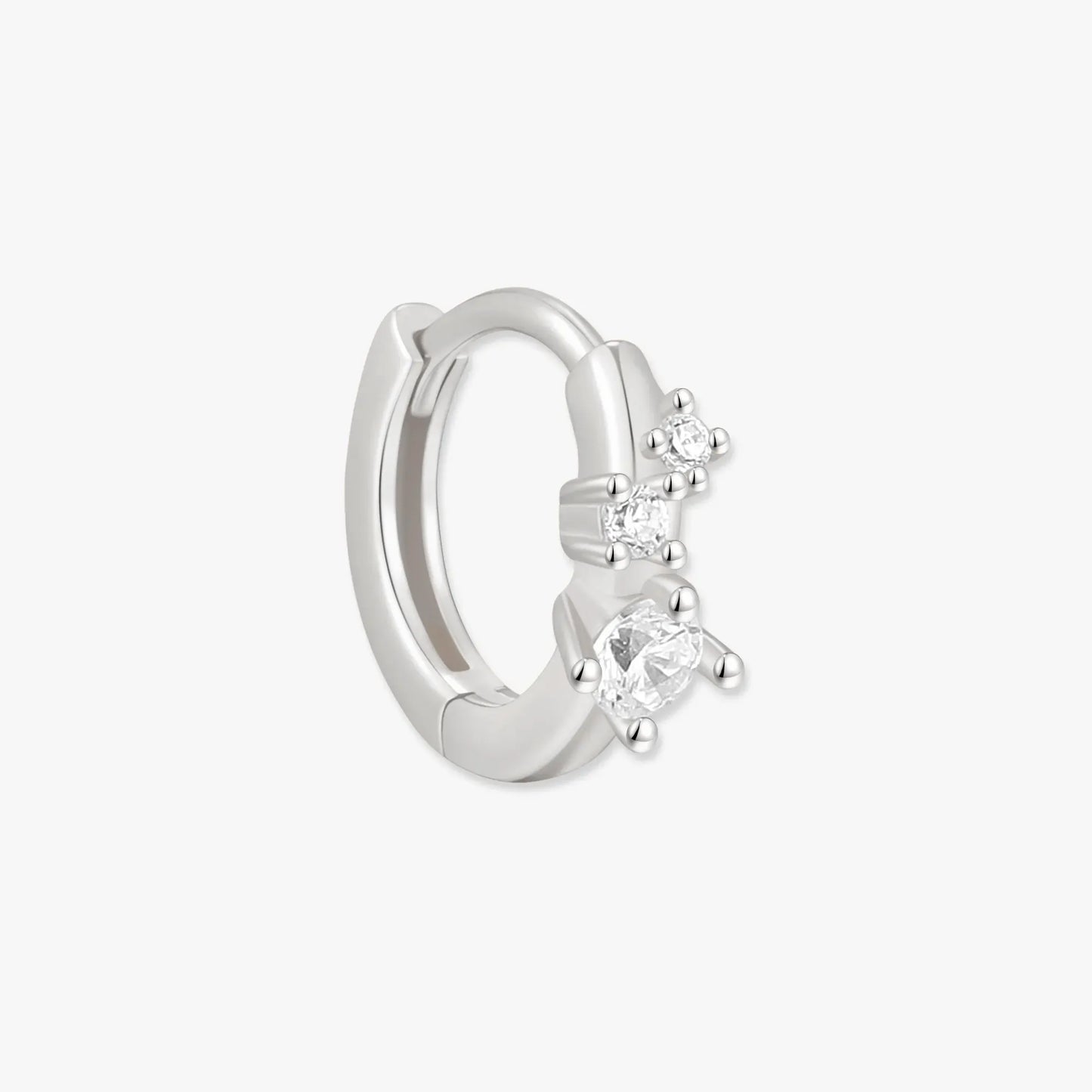Sprinkle Crystal Huggie Hoops In Silver