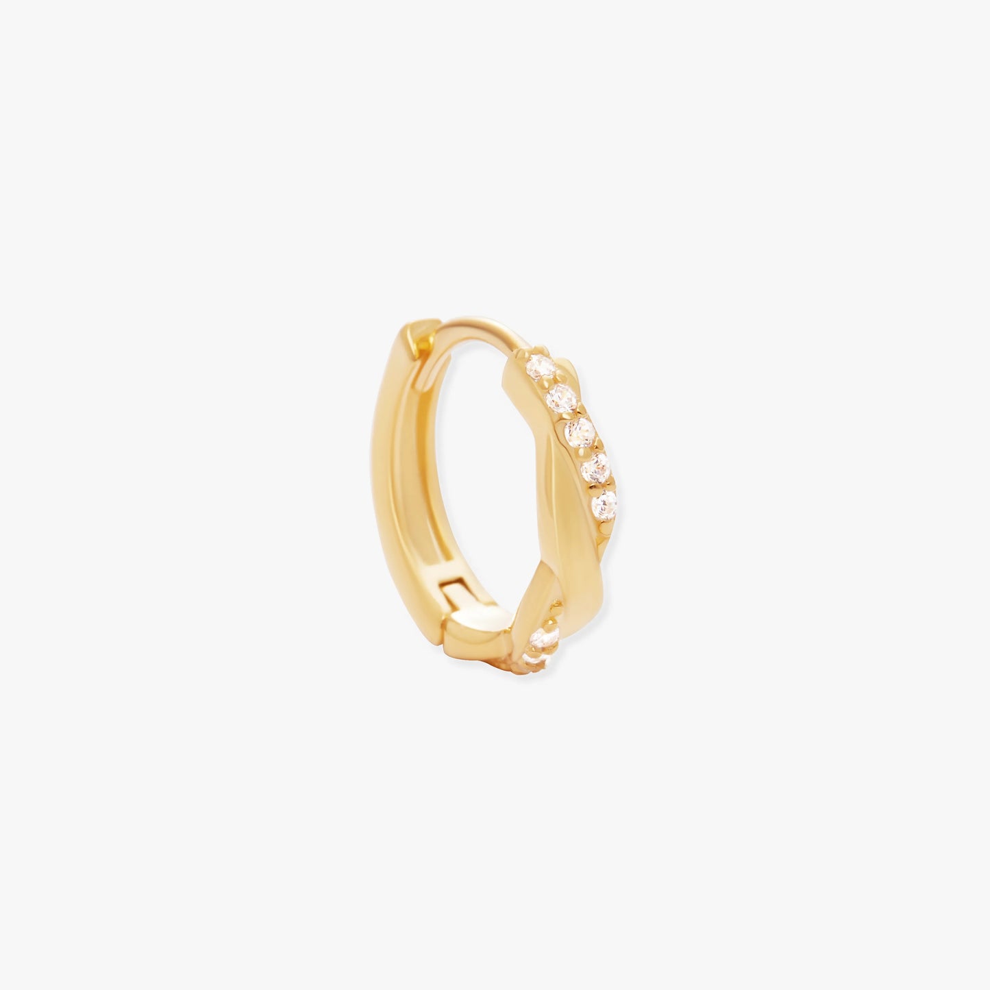 Braided Crystal Huggies In Gold