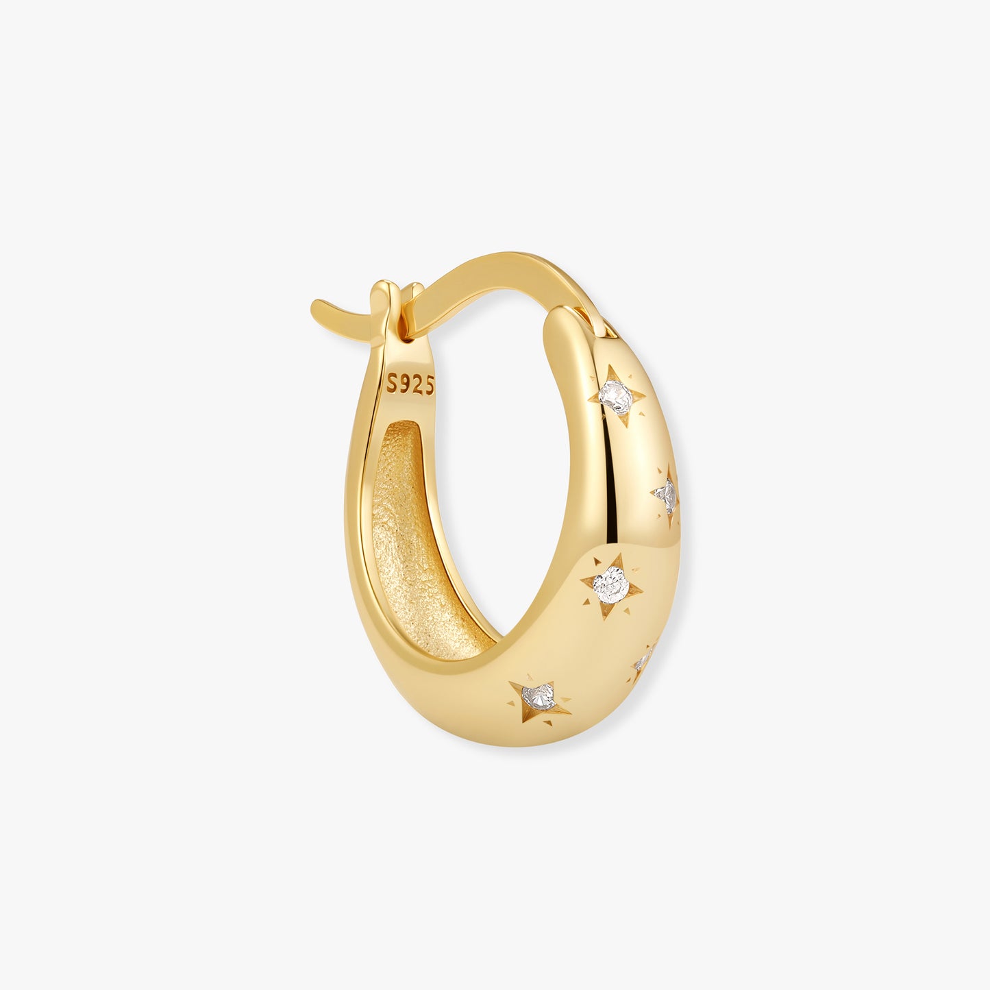 Celestial Star Tapered Hoops In Gold