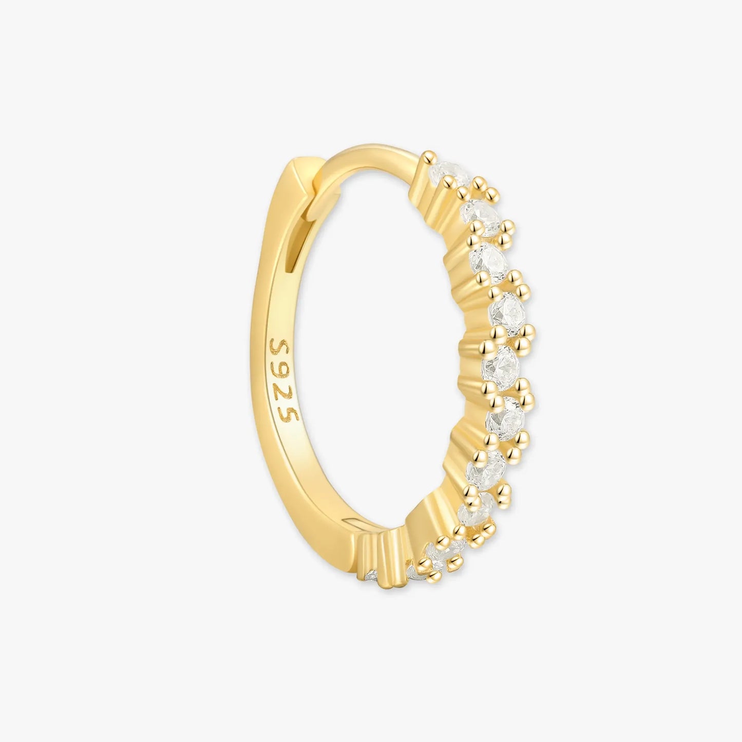 Medium Crystal Cluster Hoops In Gold