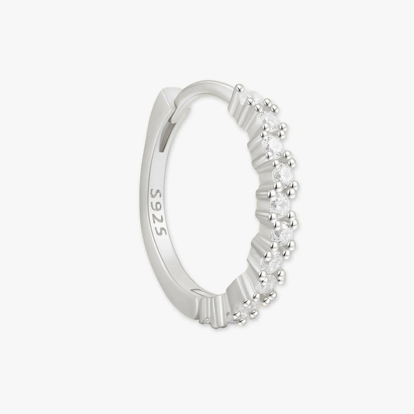 Medium Crystal Cluster Hoops In Silver