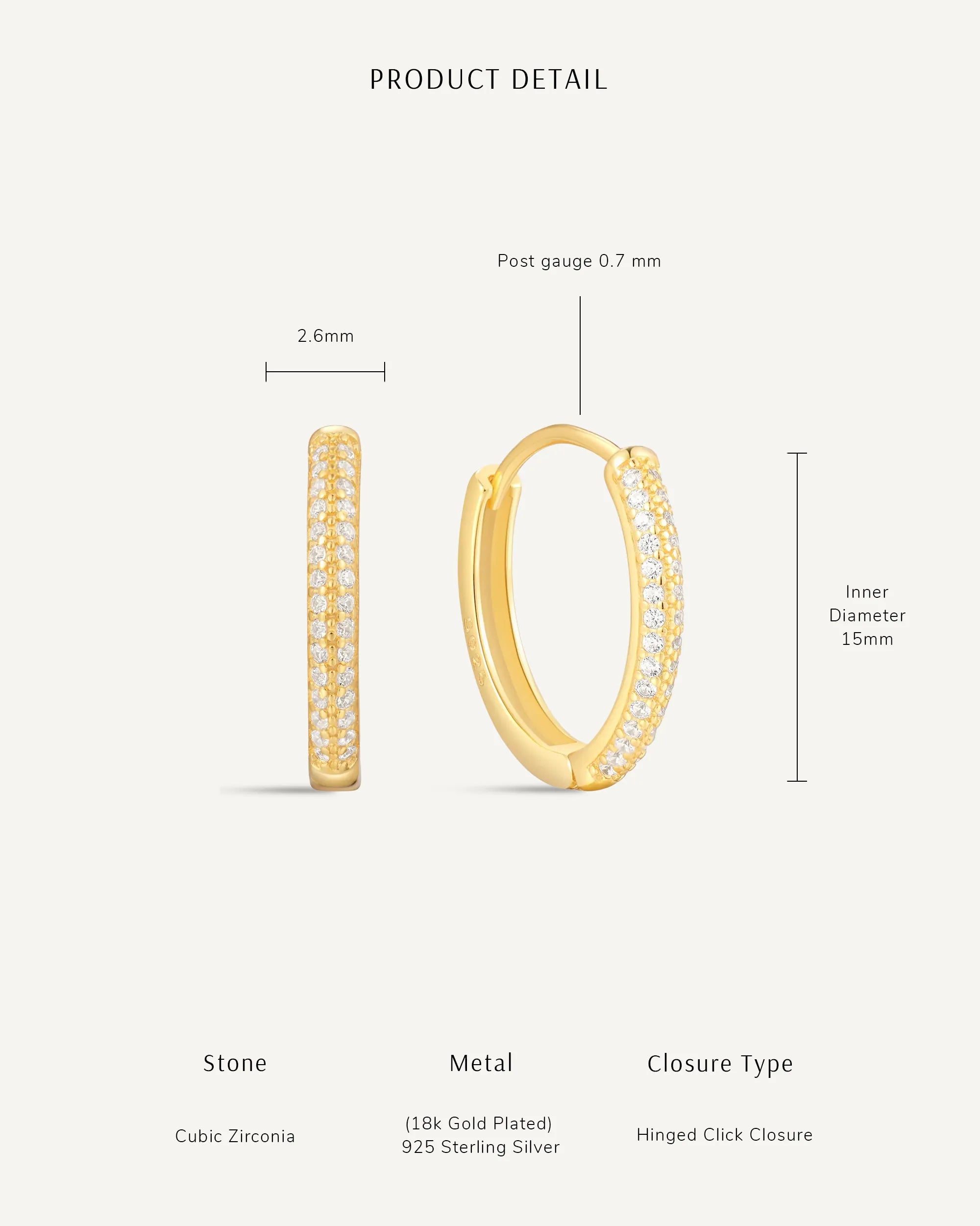 Medium Crystal Paved Hoops In Gold
