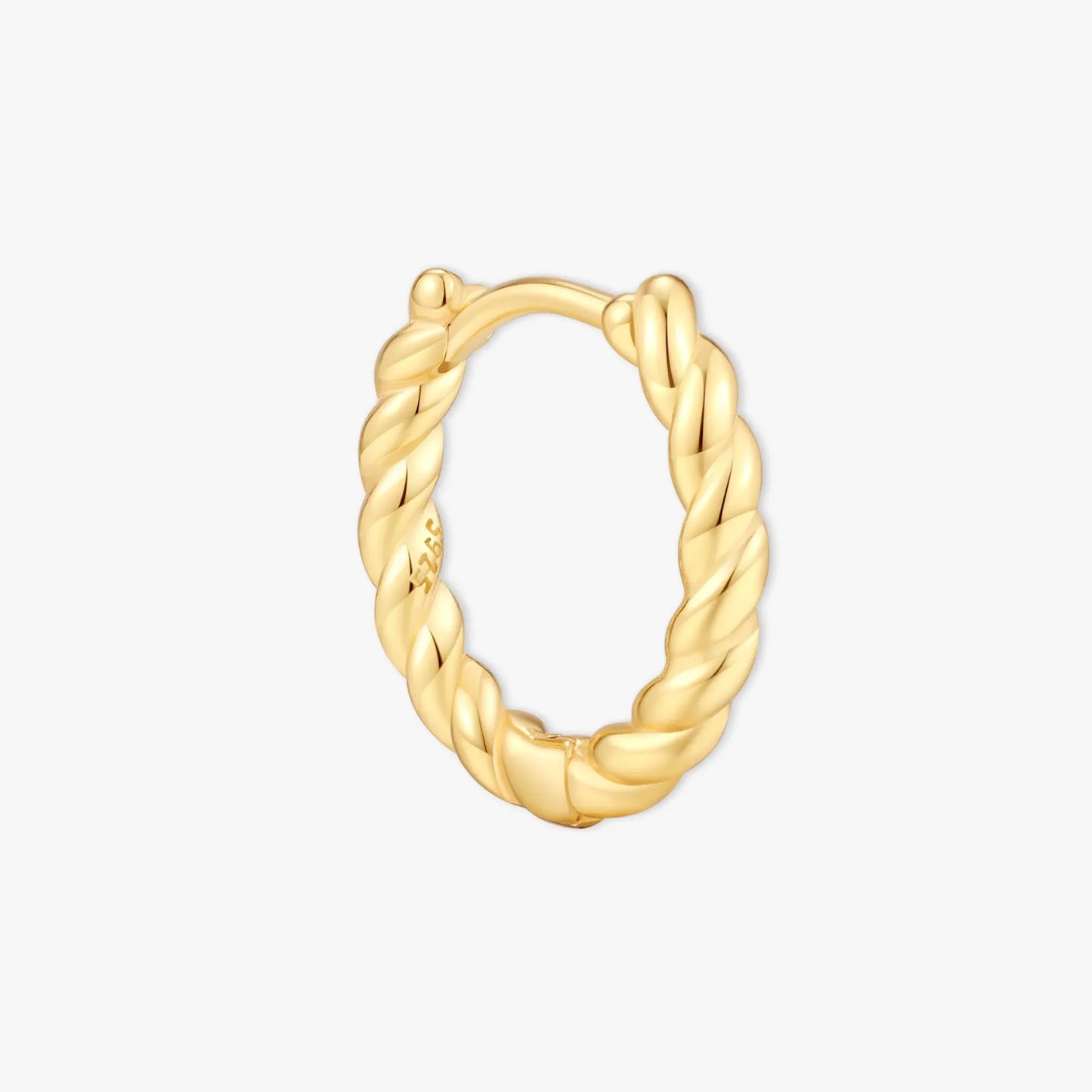 Braided Rope Huggie Hoops In Gold