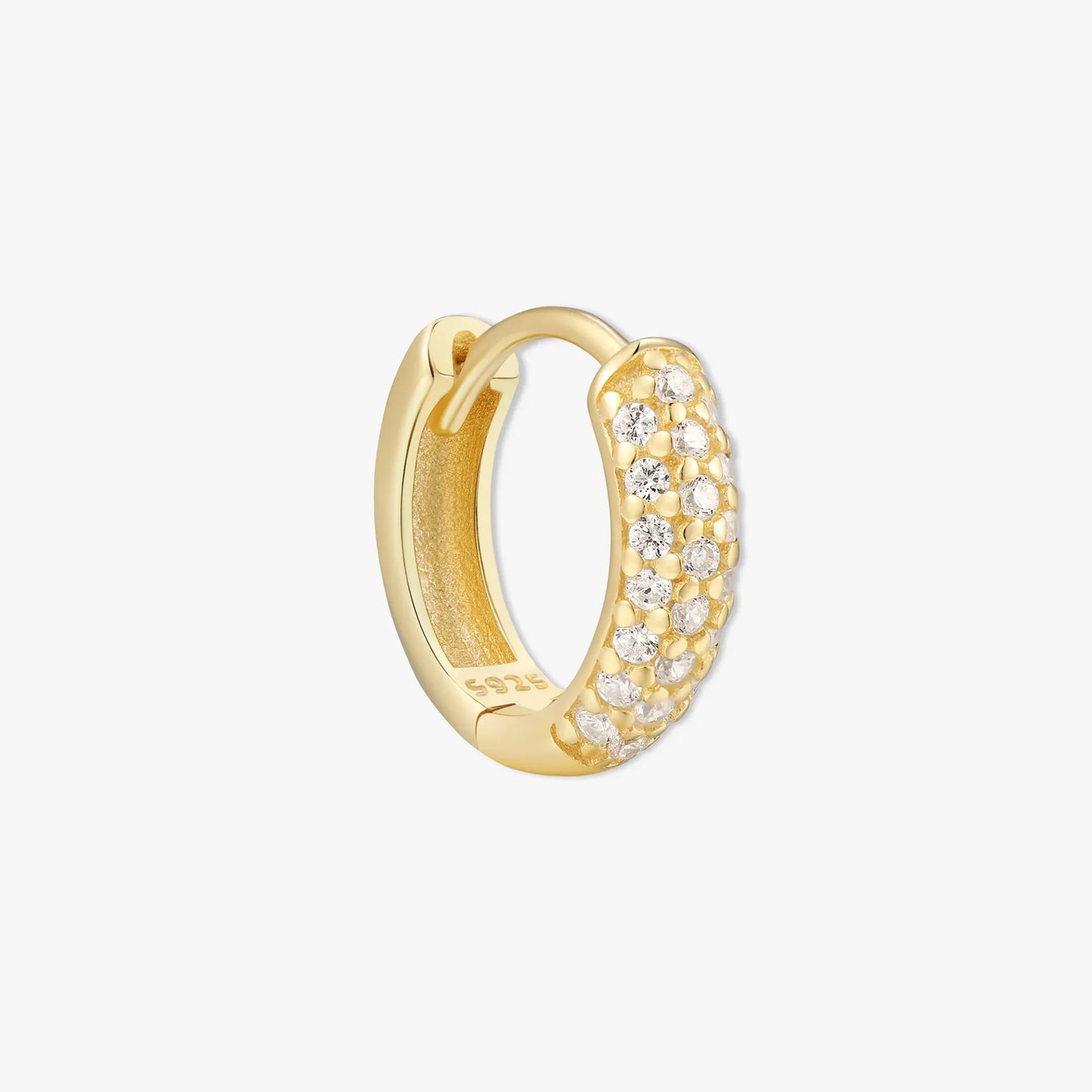 Chubby Crystal Paved Huggies in Gold