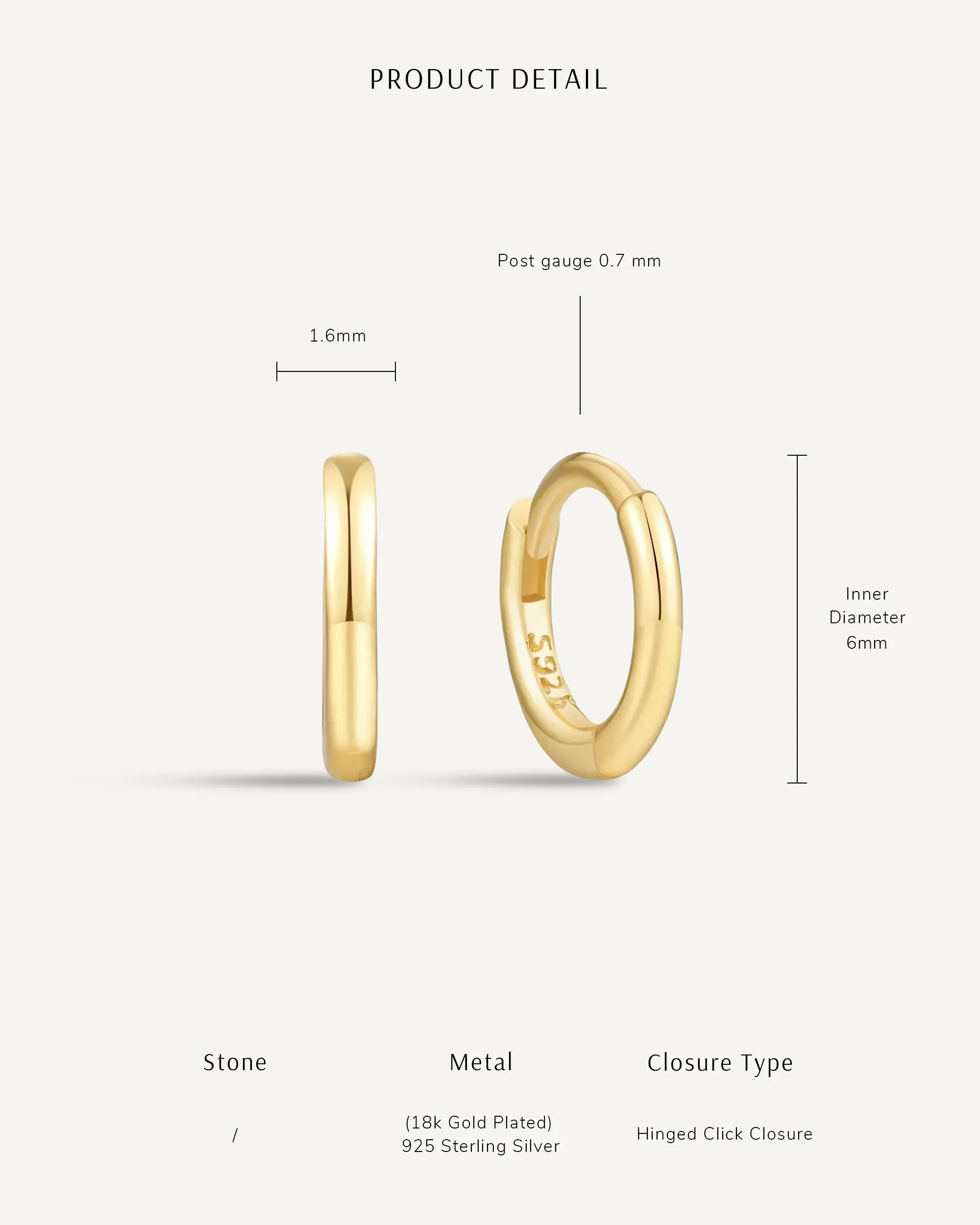Essential Helix Hoop in Gold
