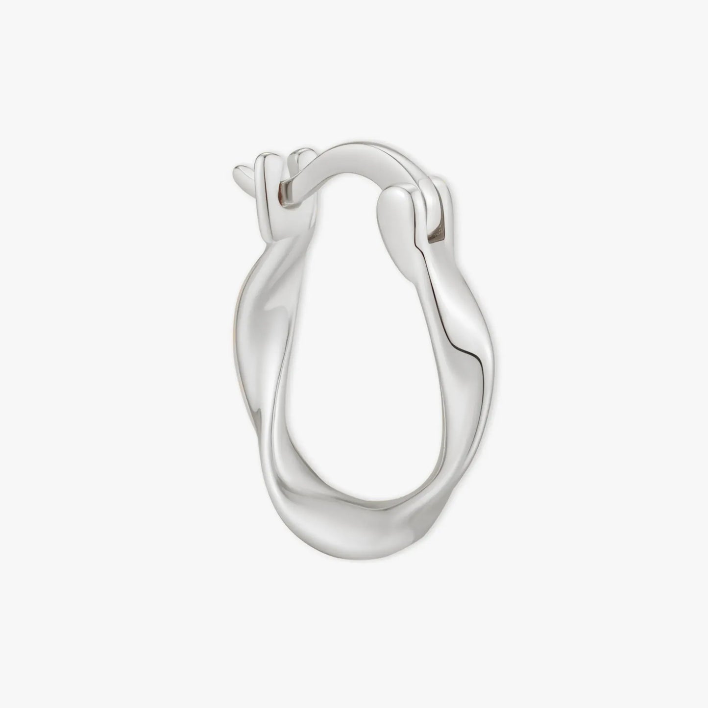 Twisted Hoop Earrings in Silver