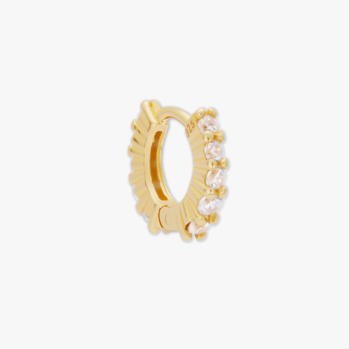 Dainty Crystal Helix Hoops in Gold