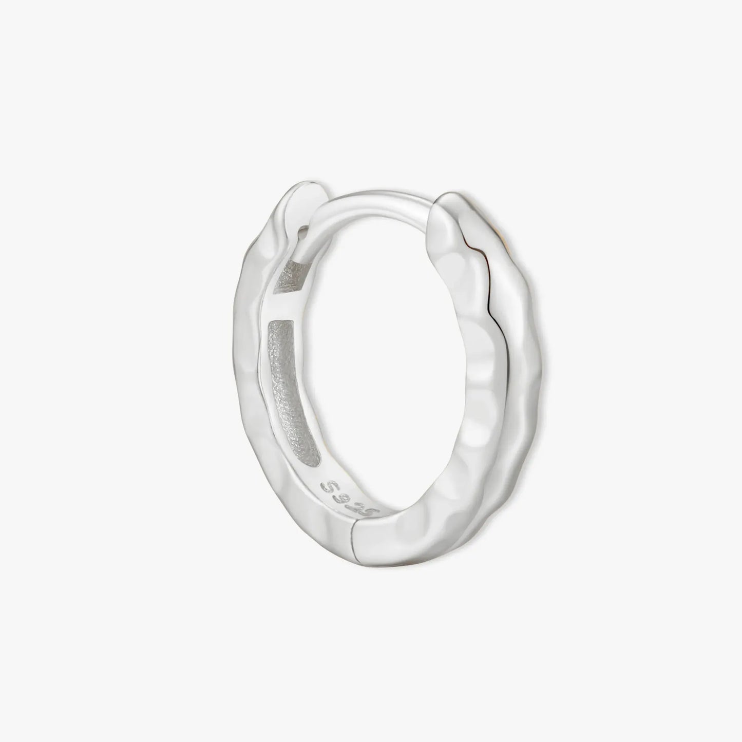Everyday Textured Hoops in Silver