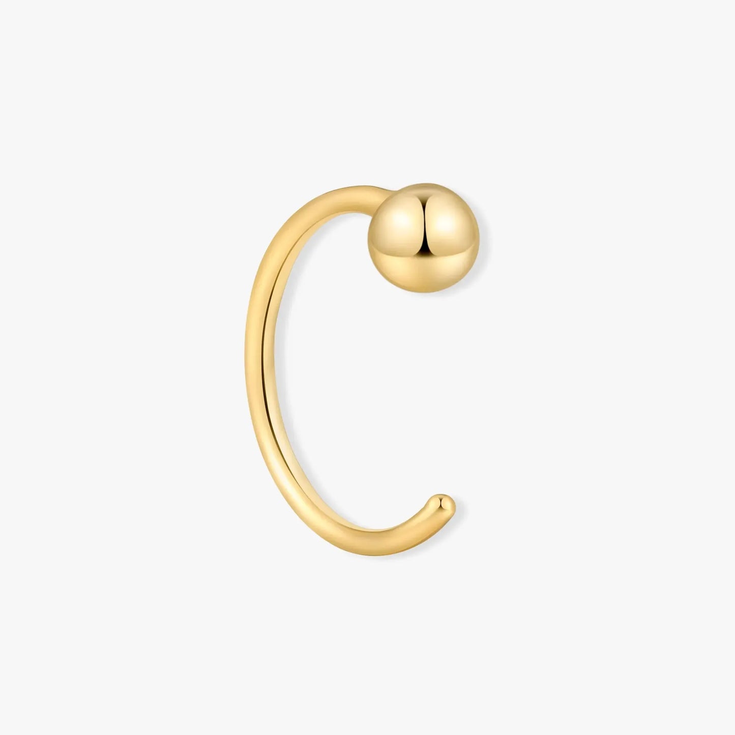 Minimal Ball Open Hoop Earrings In Gold