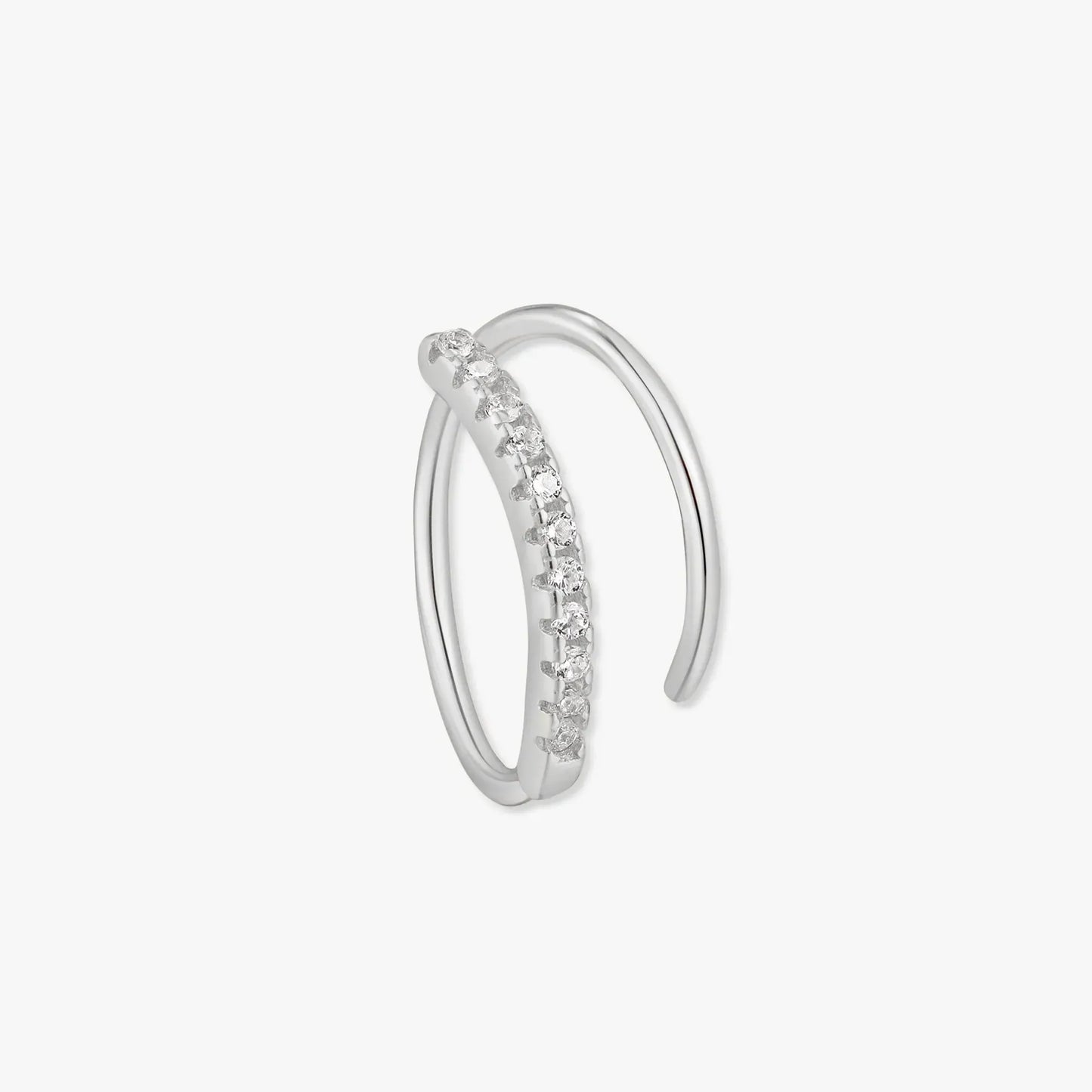 Celeste Double Hoop Earrings In Silver
