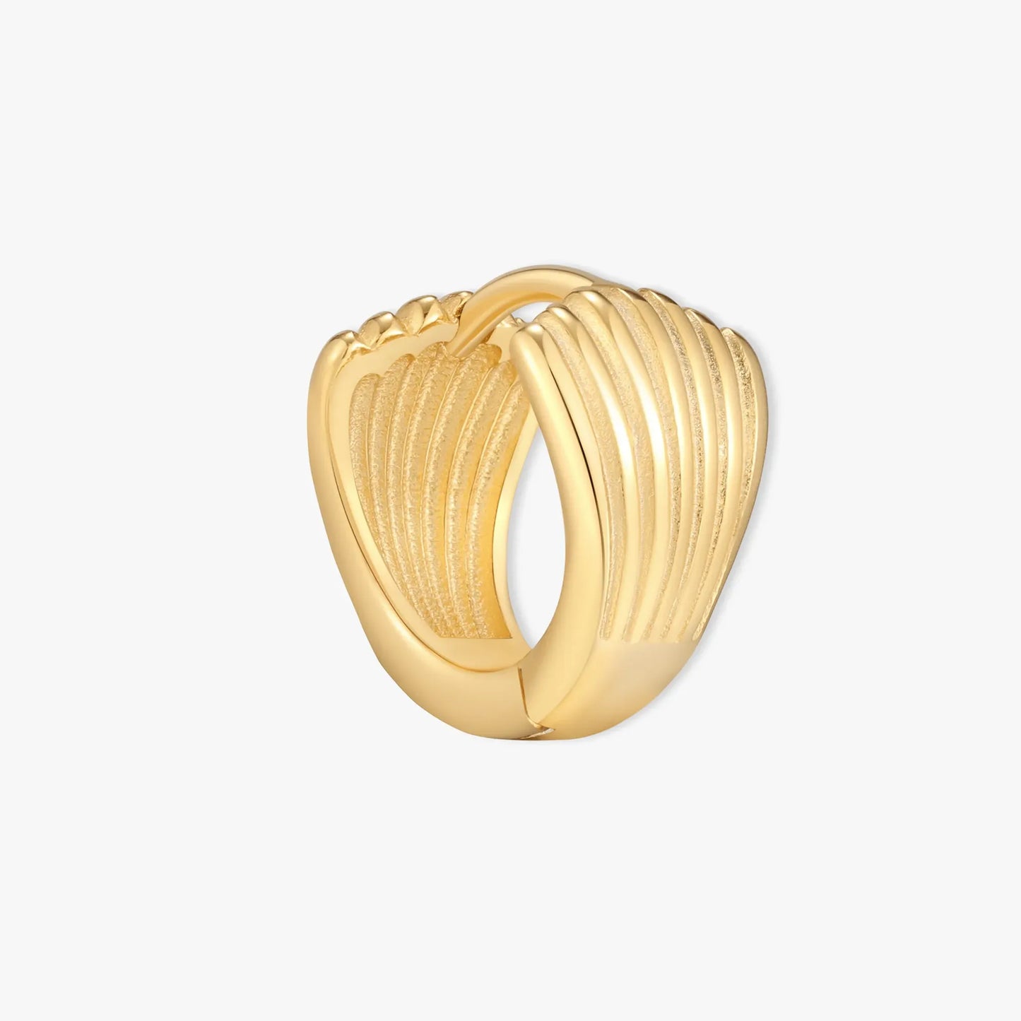 Shell Huggie Hoops In Gold