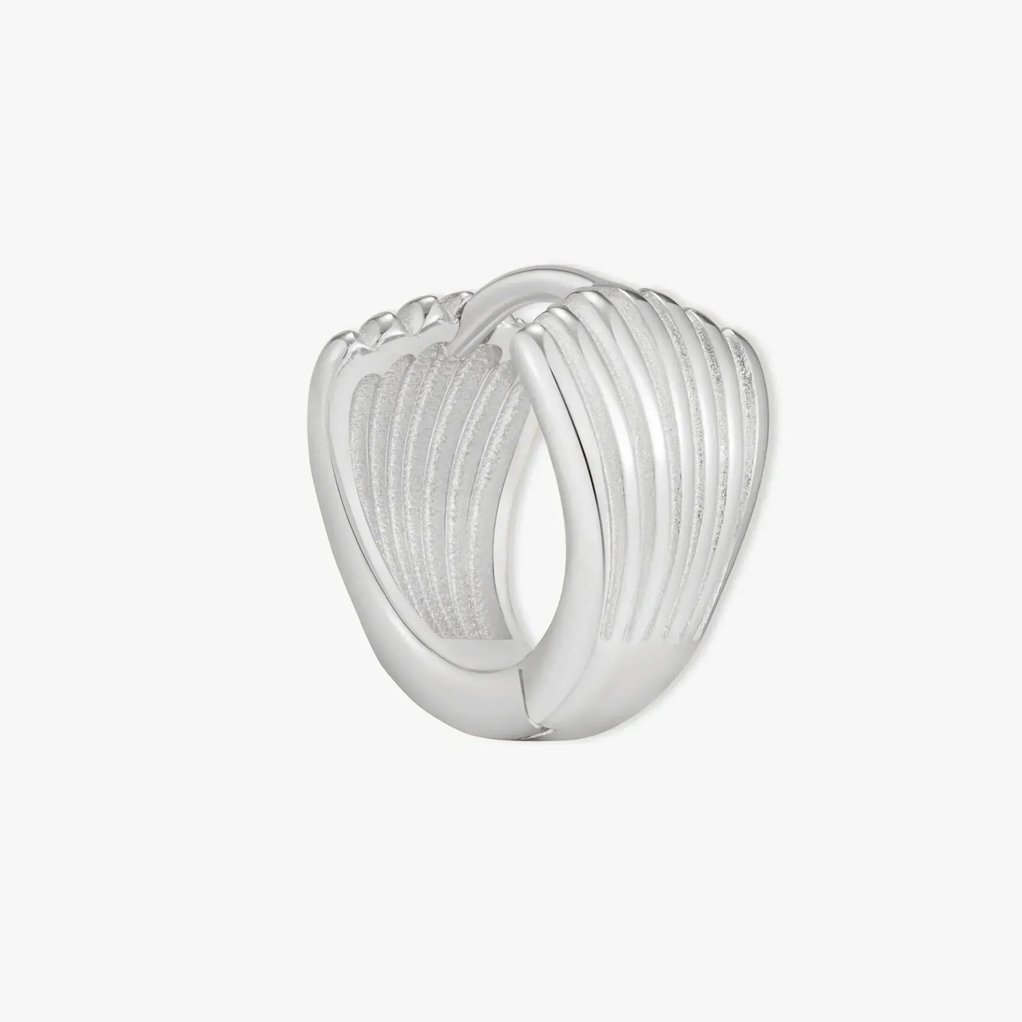 Shell Huggie Hoops In Silver