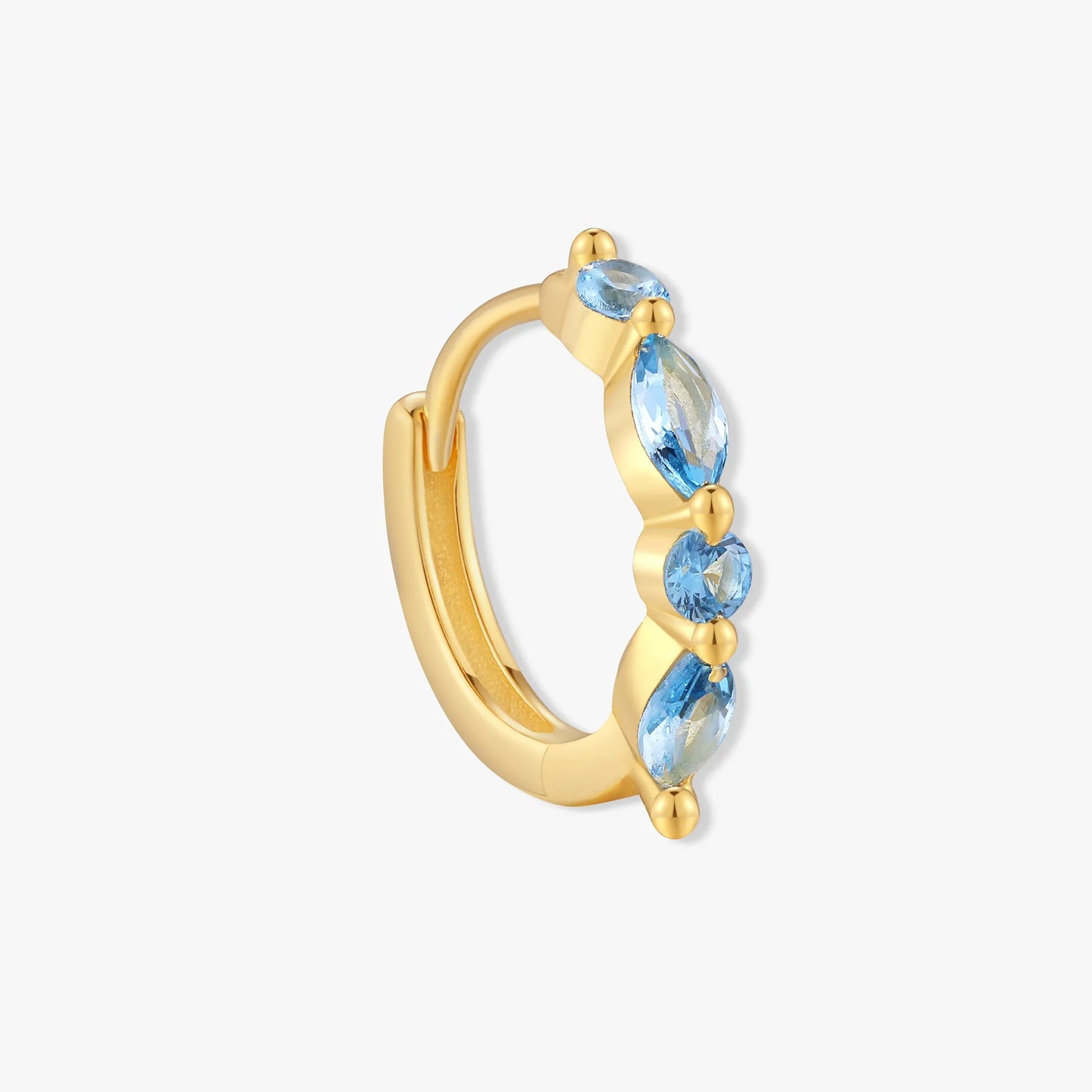 Blue Mirage Gemstone Huggies in Gold
