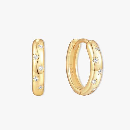 Starburst Crystal Huggies In Gold