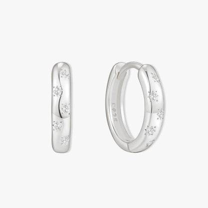 Starburst Crystal Huggies In Silver