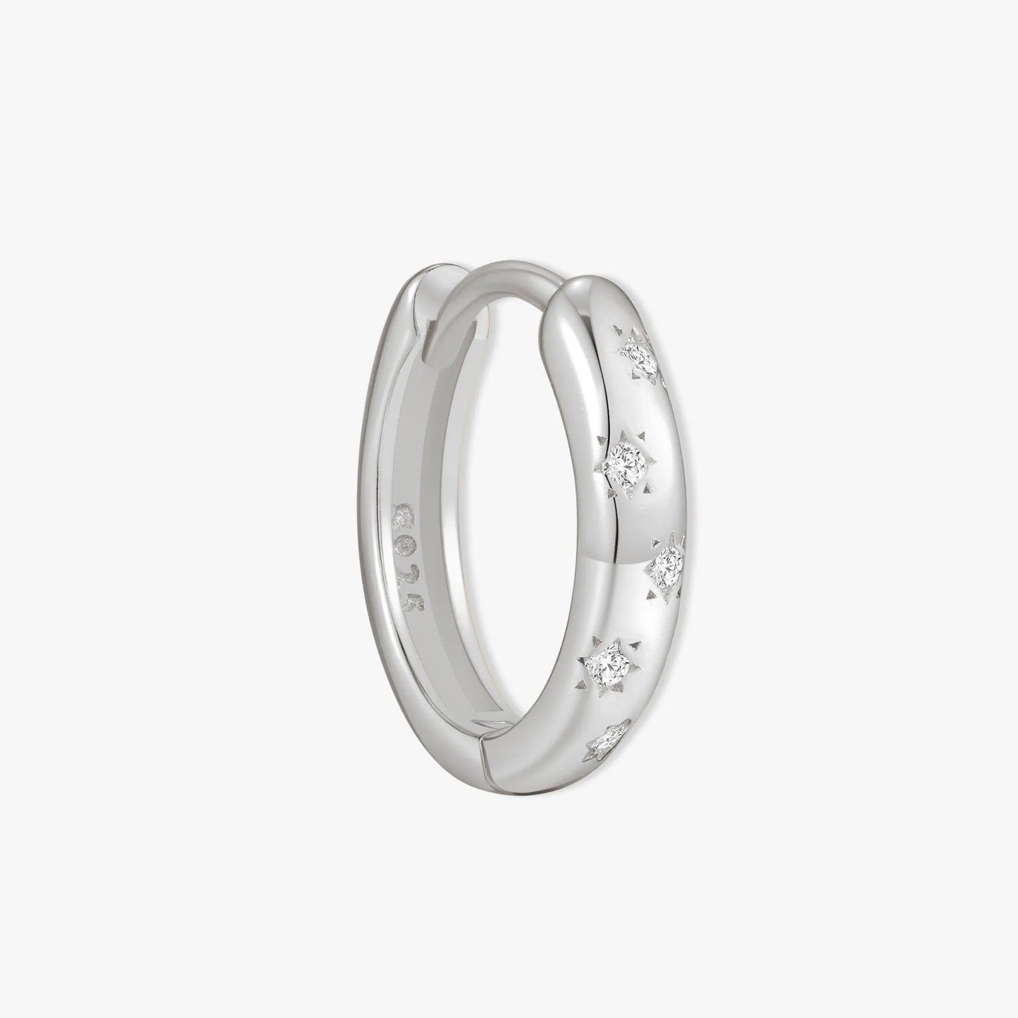 Starburst Crystal Huggies In Silver