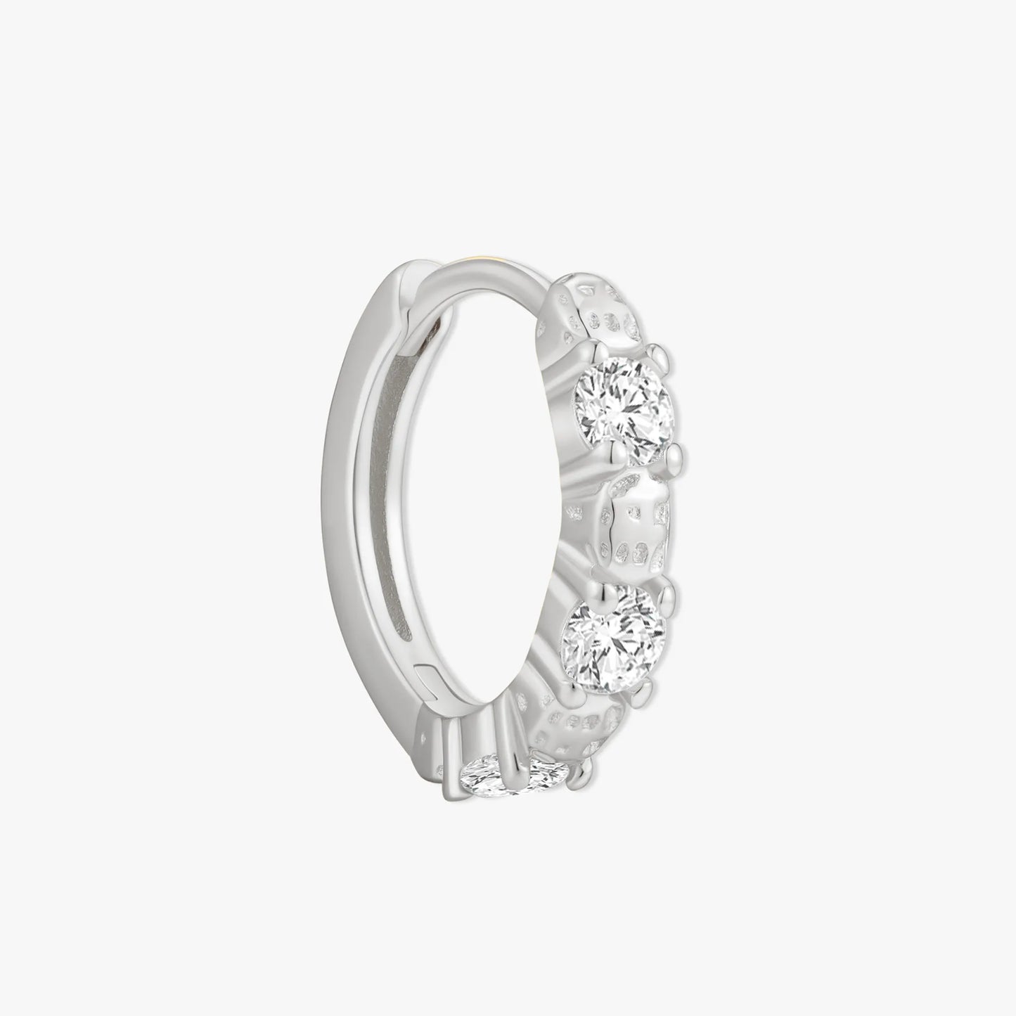 Crystal Paved Hoops In Silver