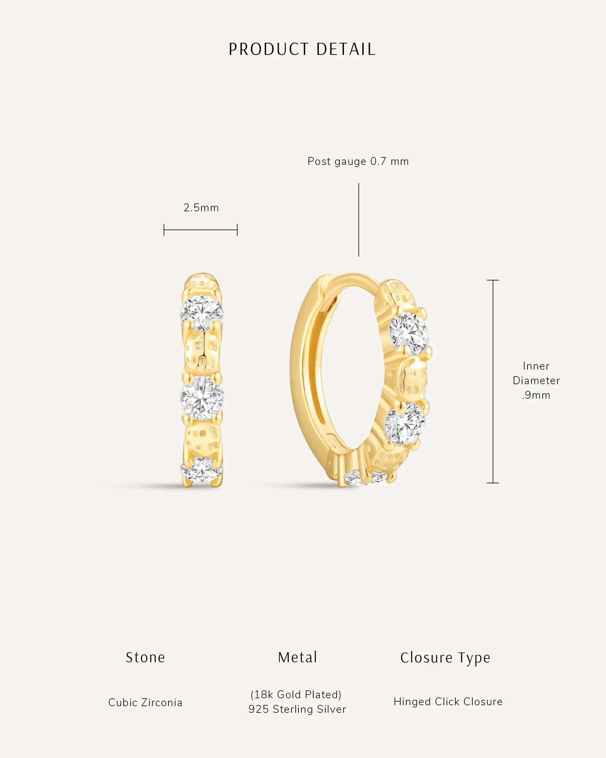 Crystal Paved Hoops In Silver