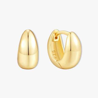 Dome Chubby Huggie Hoops In Gold