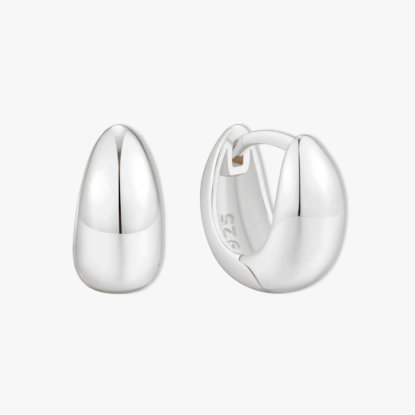 Dome Chubby Huggie Hoops In Silver