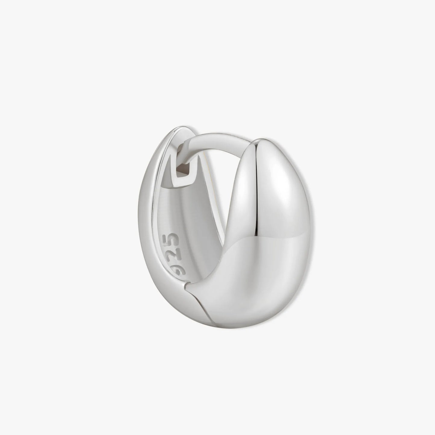 Dome Chubby Huggie Hoops In Silver