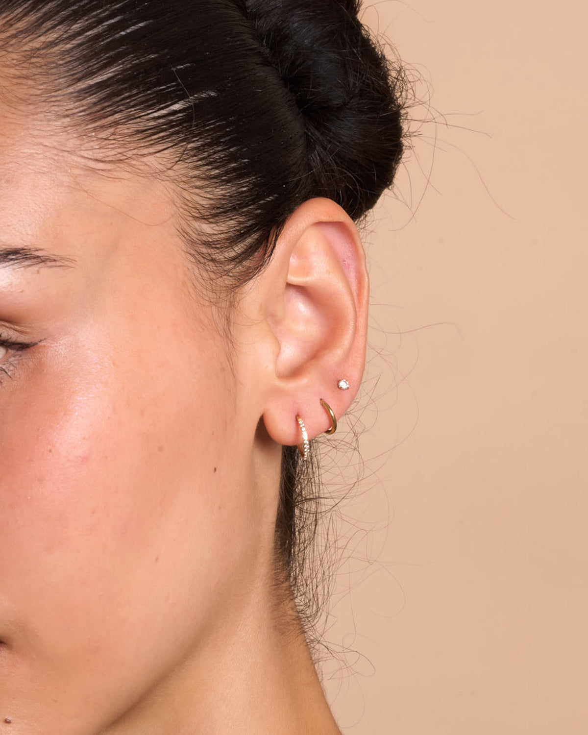 Titanium Everyday Earring Set In Gold