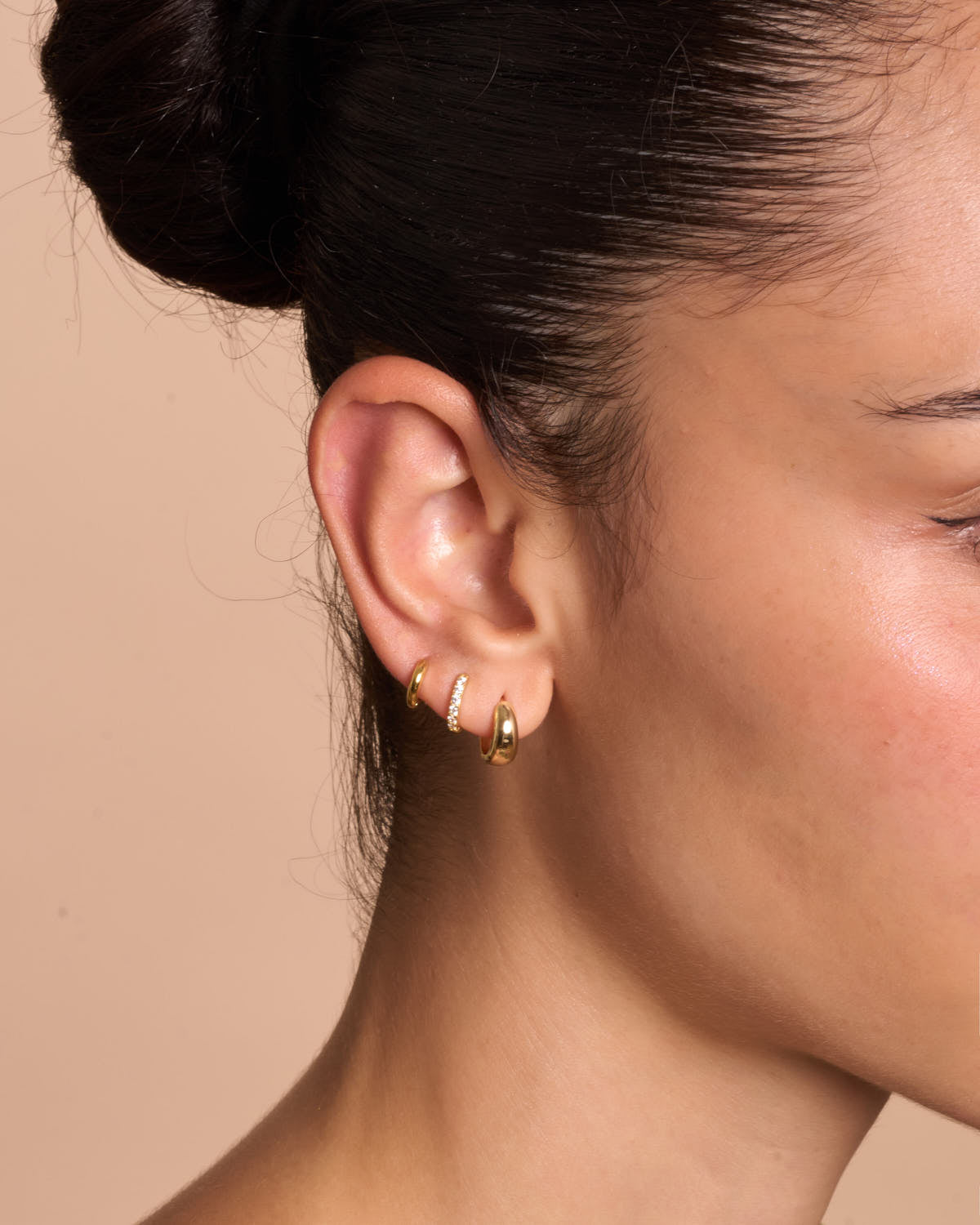 Everyday Huggie Hoops Set In Gold