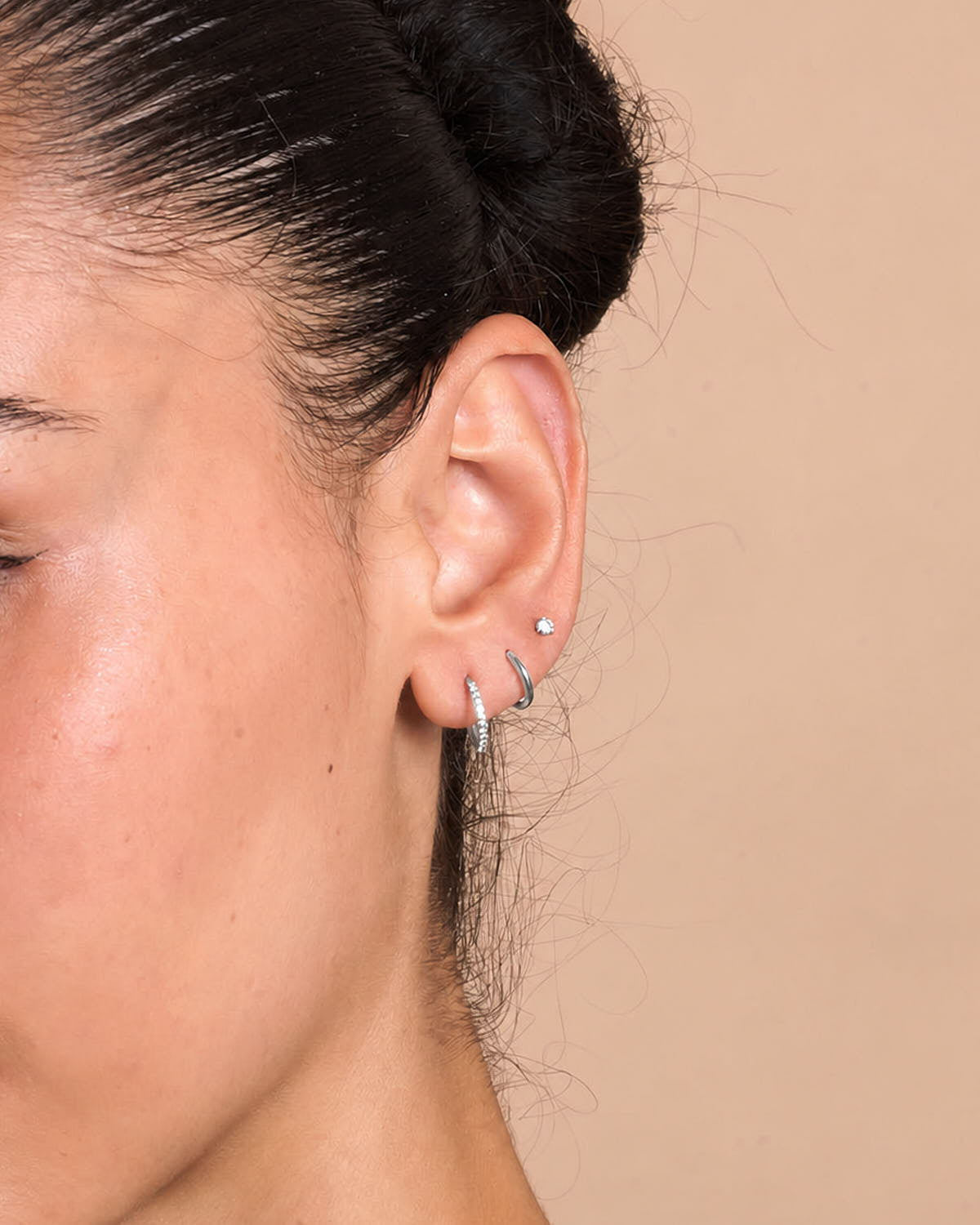 Titanium Everyday Earring Set In Silver