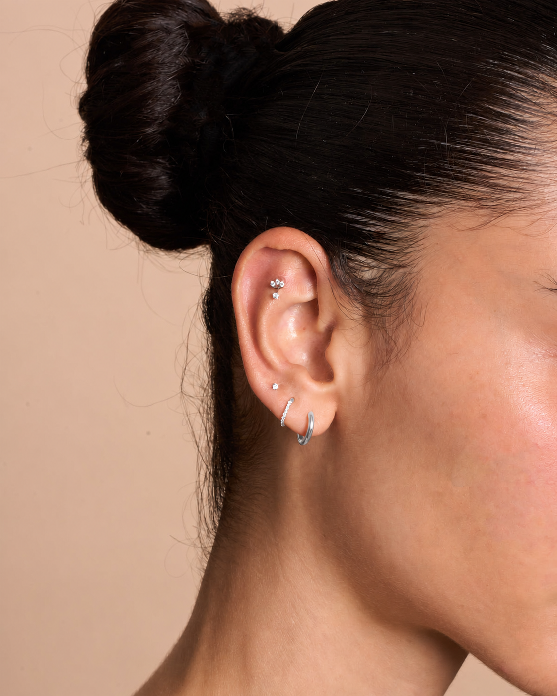 Titanium Essential Huggie Hoops In Silver