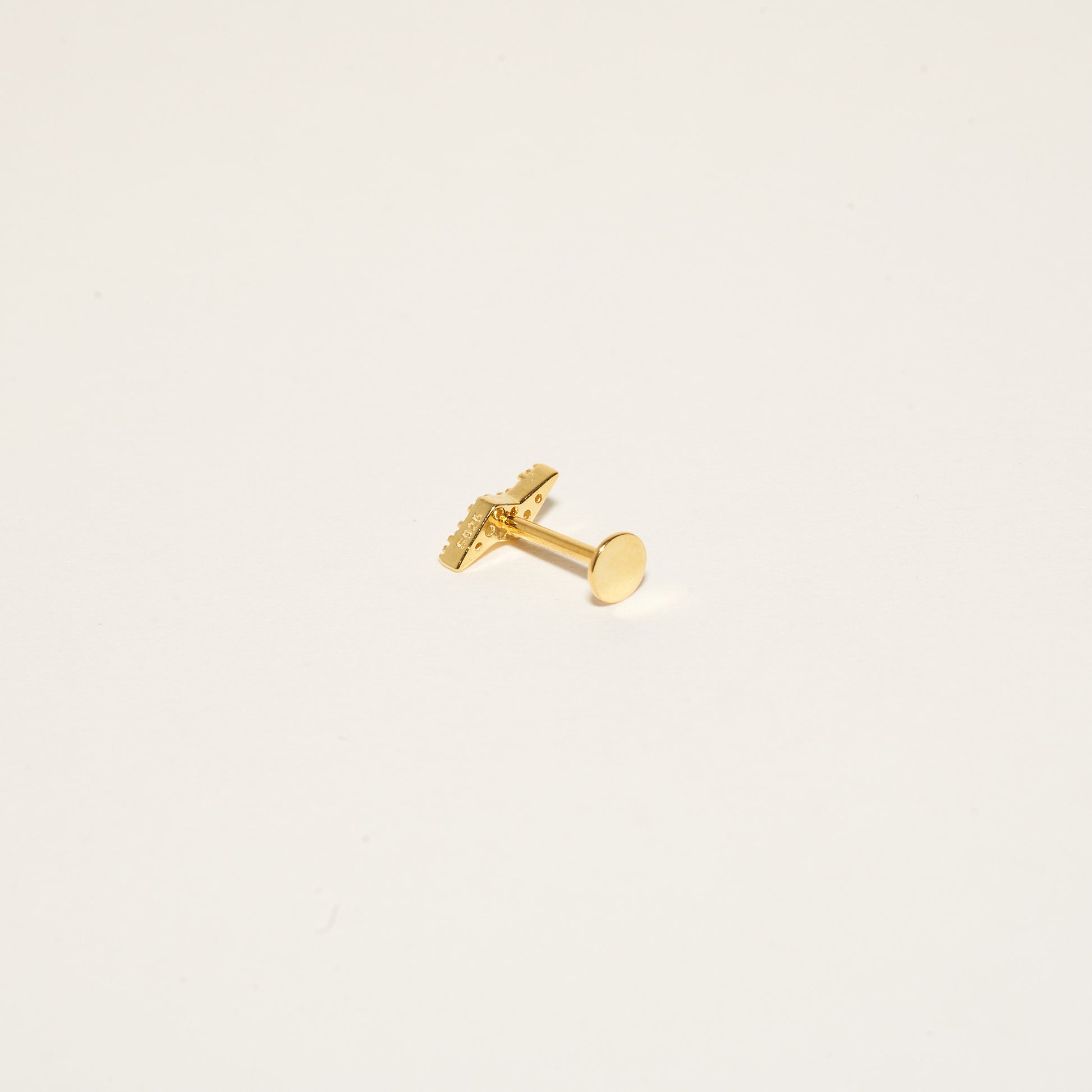 Lighting Bolt Flat Back Studs In Gold