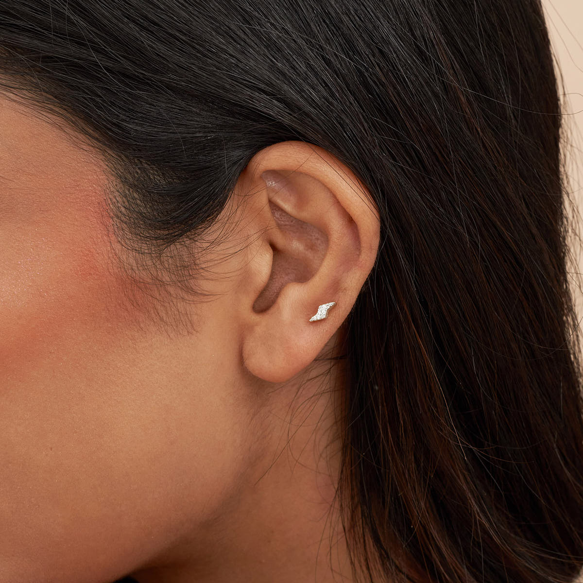Lighting Bolt Flat Back Studs In Silver