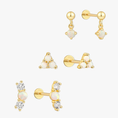 Opal Flat Back StudsSet in Gold