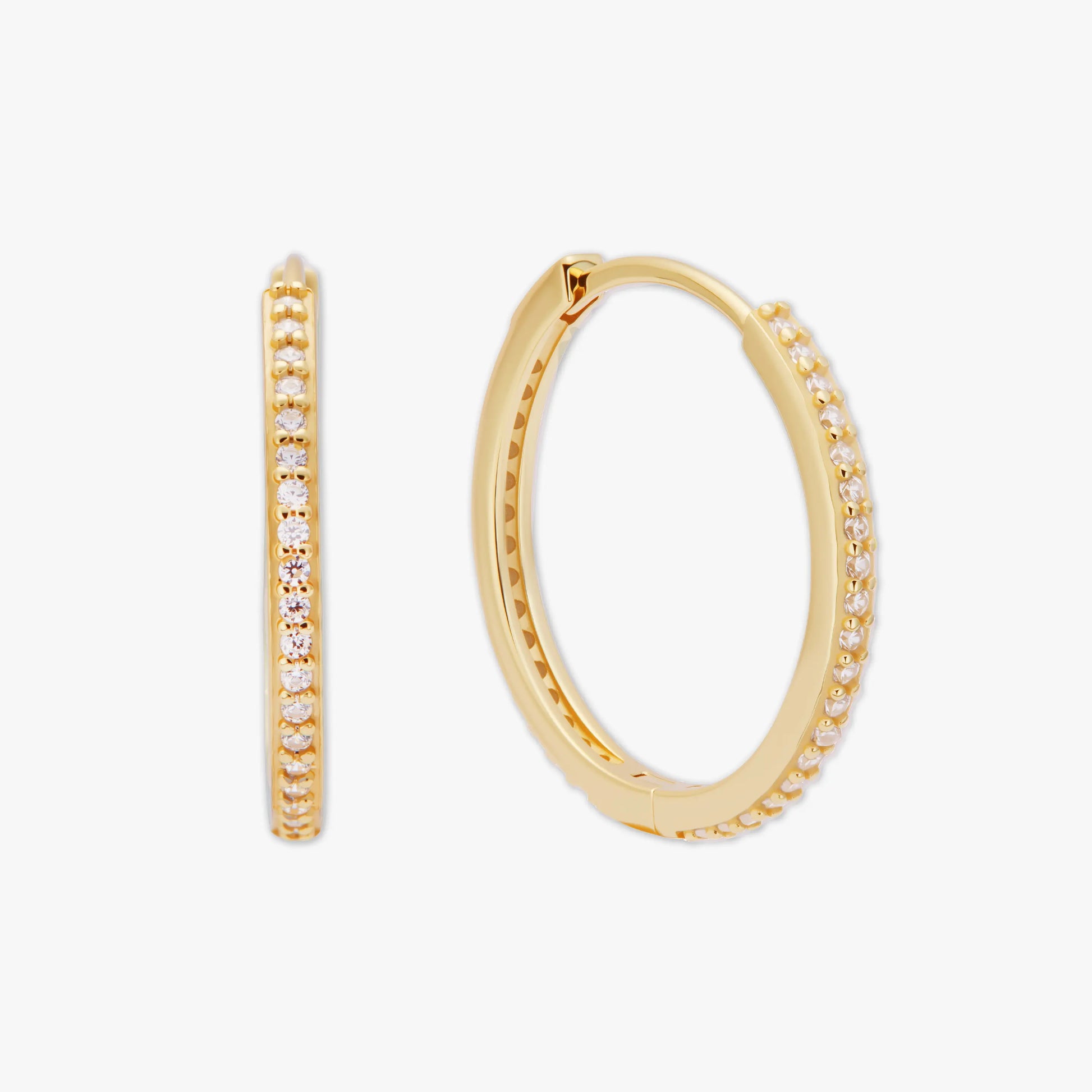 Pavé Crystal Hoop Earrings In Gold