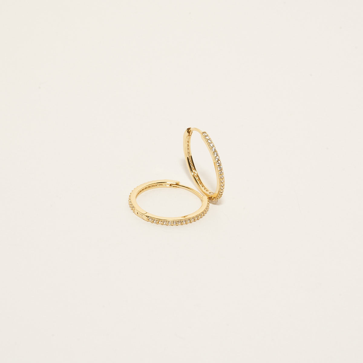 Pavé Crystal Hoop Earrings In Gold