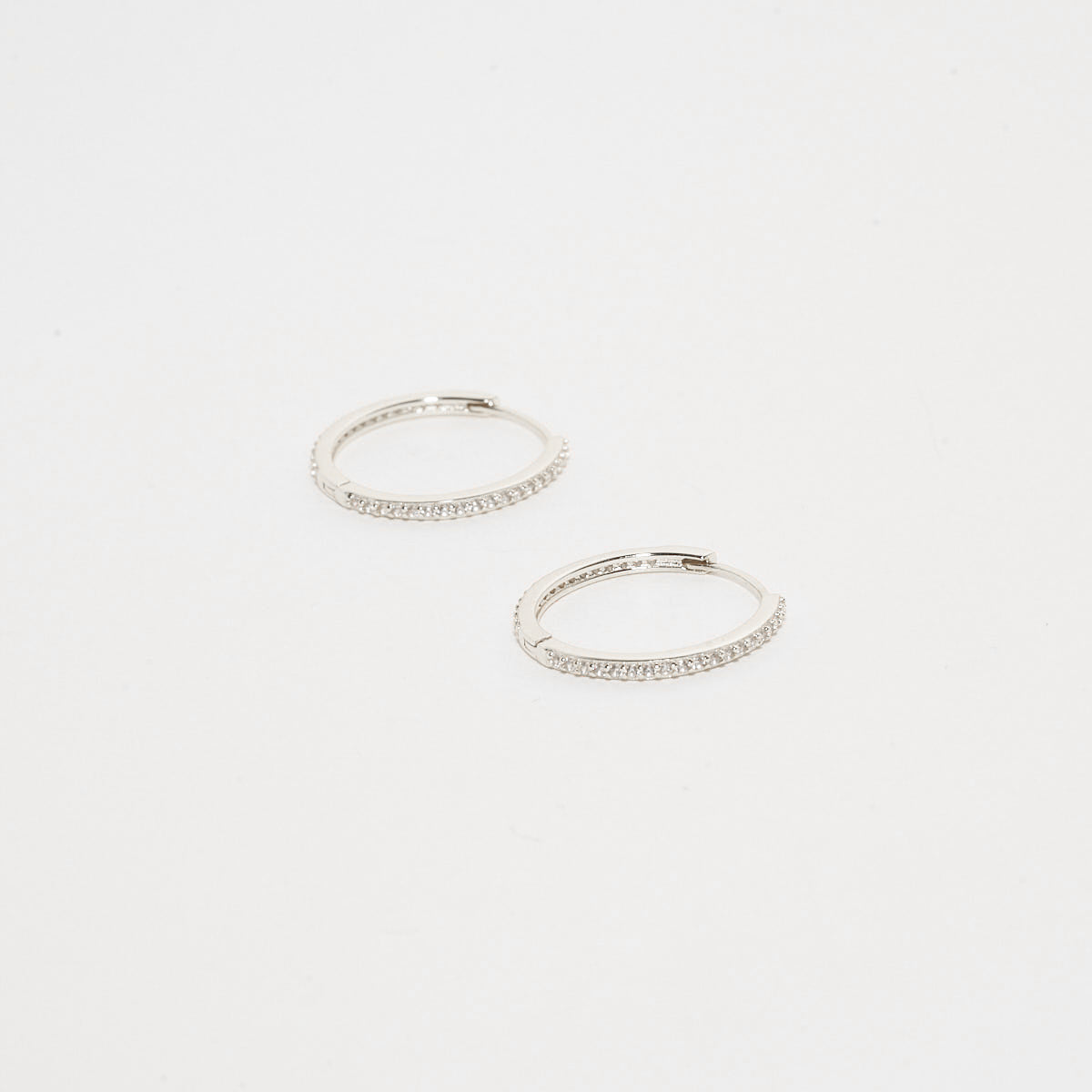 Pavé Crystal Hoop Earrings In Silver