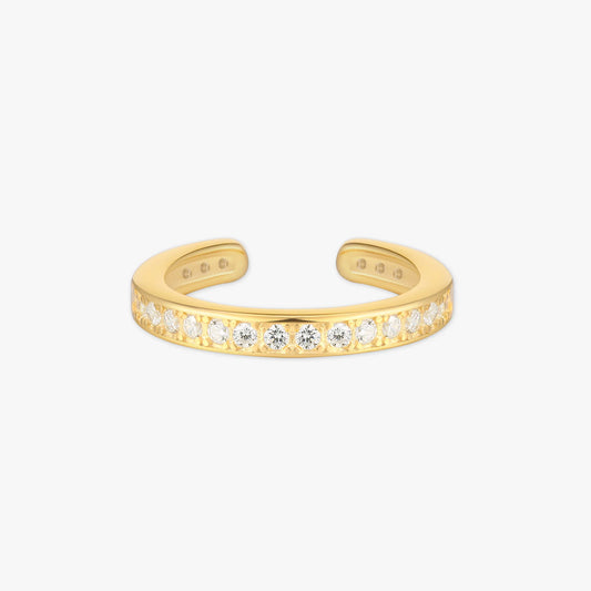 Paved Crystal Ear Cuff in Gold
