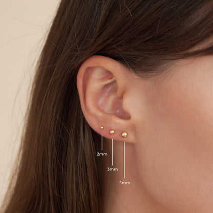 Plain Ball Studs In Gold