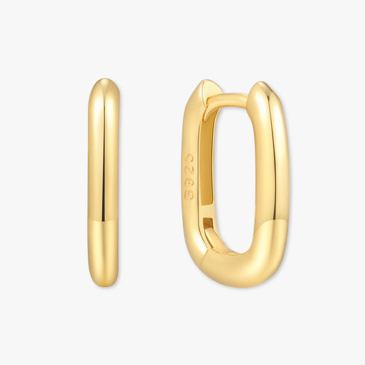 Rectangle Small Hoops in Gold