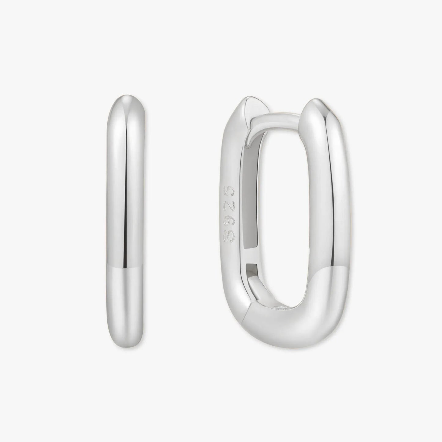 Rectangle Small Hoops in Silver