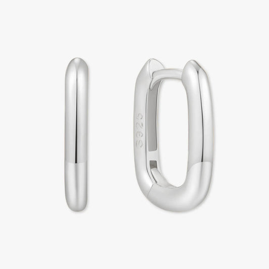 Rectangle Small Hoops in Silver